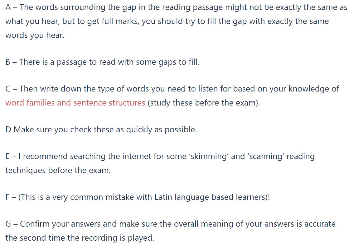 cae reading part 7 paragraphs based on cae listening part 2