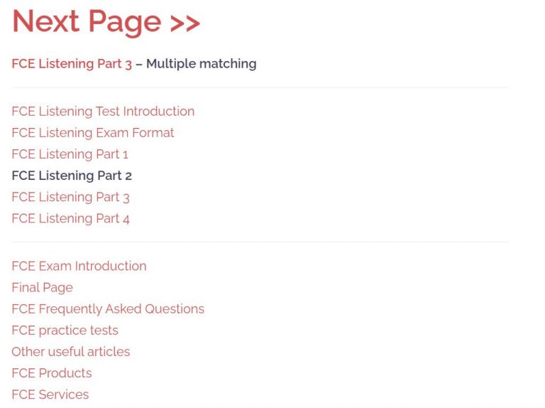 FCE Listening Part 2 Pass B2 First Sentence Completion