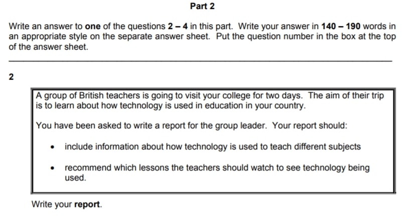 FCE Report Question