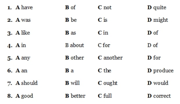 fce reading part 1 multiple choice